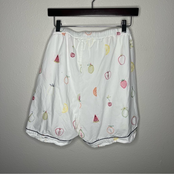 Printfresh Embroidered Fruit Short Sleeve Button Down & Shorts Pajama Set - Picture 10 of 16